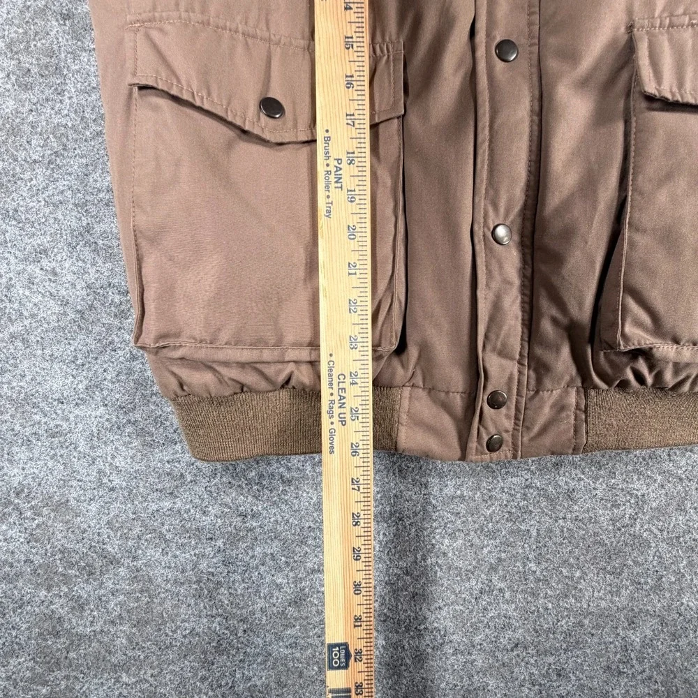 Outdoor Exchange Reversible Down Vest Mens Large Brown Blue Mock Neck Full‎ Zip